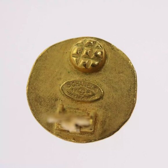 CHANEL Triple Coco Earring Gold CC Auth - Picture 8 of 16